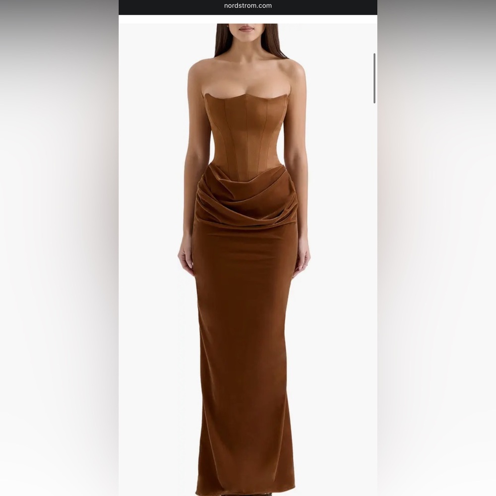 House of CB Toffee Strapless Gown